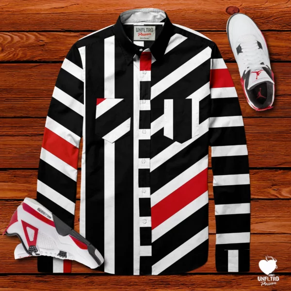 Stripes Button Up || Red || AJ4